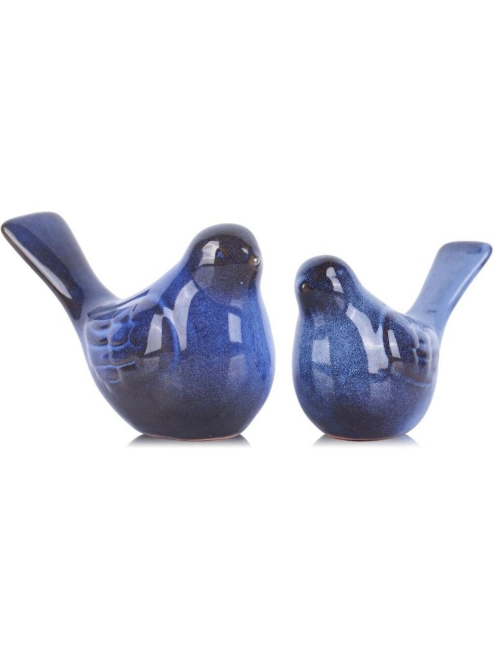 Set of 2 Small Ceramic Bird Statues - Modern Home Decor Accents for Living Room